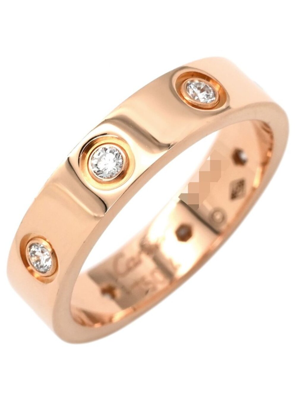 Cartier Ring Love Mini Full Diamond Pink Gold 47 Small Model